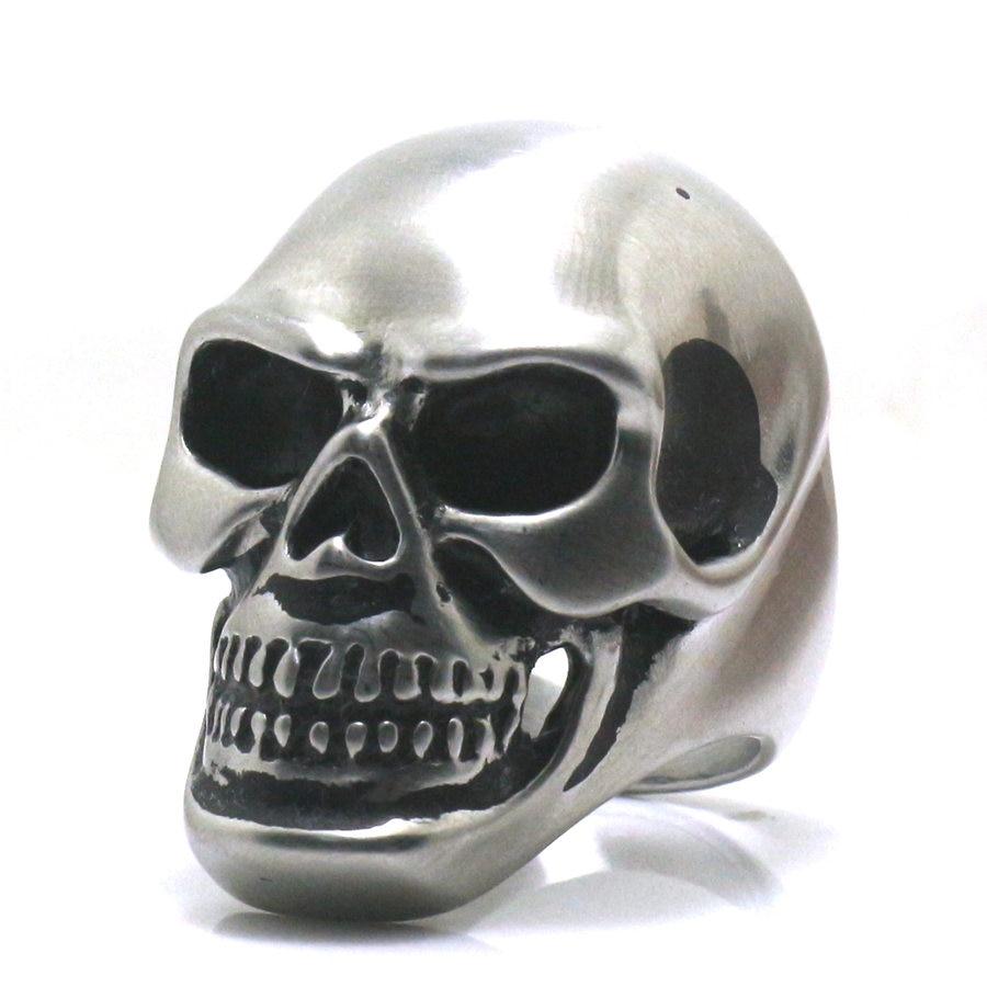 Bague Tête de Mort <br/> Anarchie (Acier)