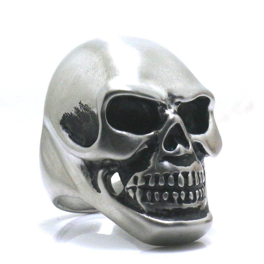 Bague Tête de Mort <br/> Anarchie (Acier)