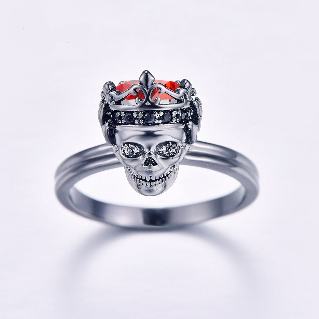 Bague Couronne Skull (Acier)