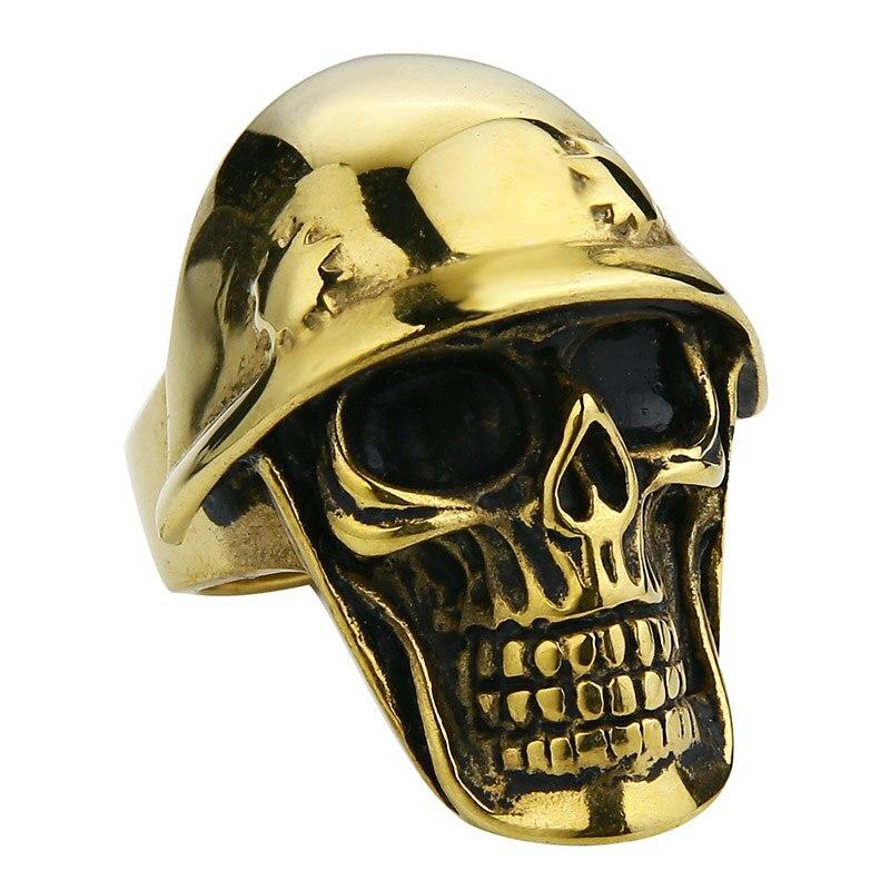 Bague Tête de Mort <br/> Casque (Acier)