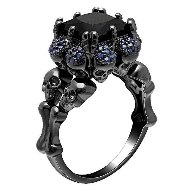 Bague Diamant Noir Maudit (Acier)