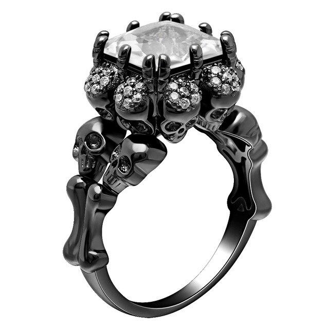 Bague Diamant Noir Maudit (Acier)