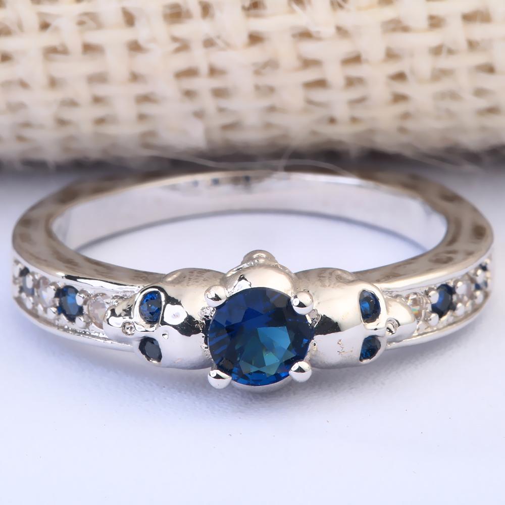 Bague Crâne Bleu (Acier)