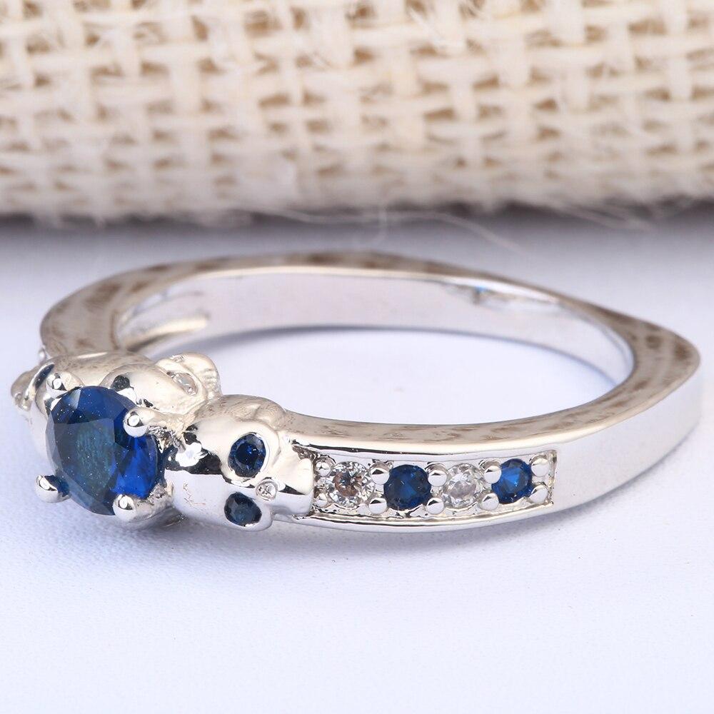 Bague Crâne Bleu (Acier)