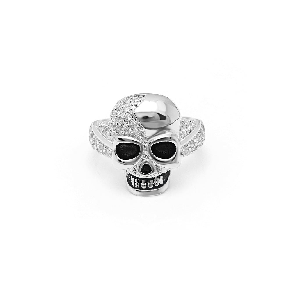 Bague Tête de Mort <br/> Rose (Acier)