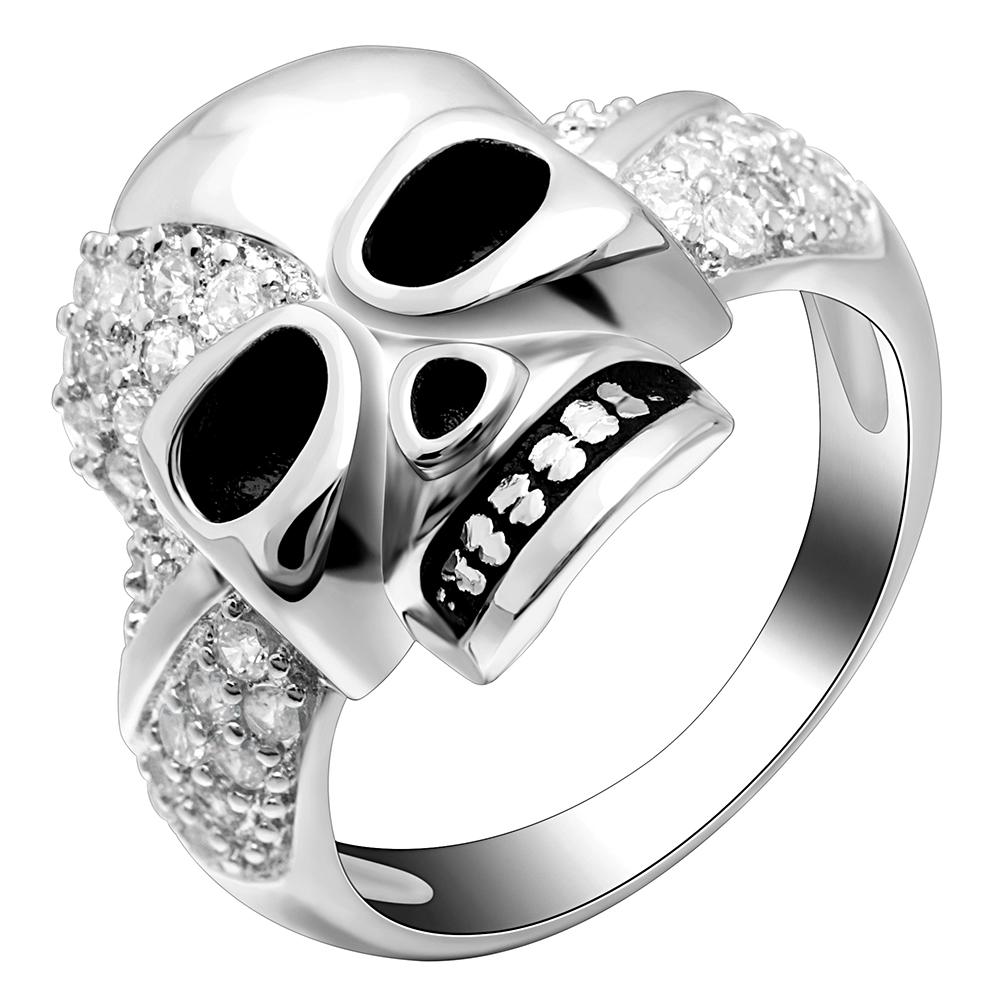 Bague Tête de Mort <br/> Rose (Acier)