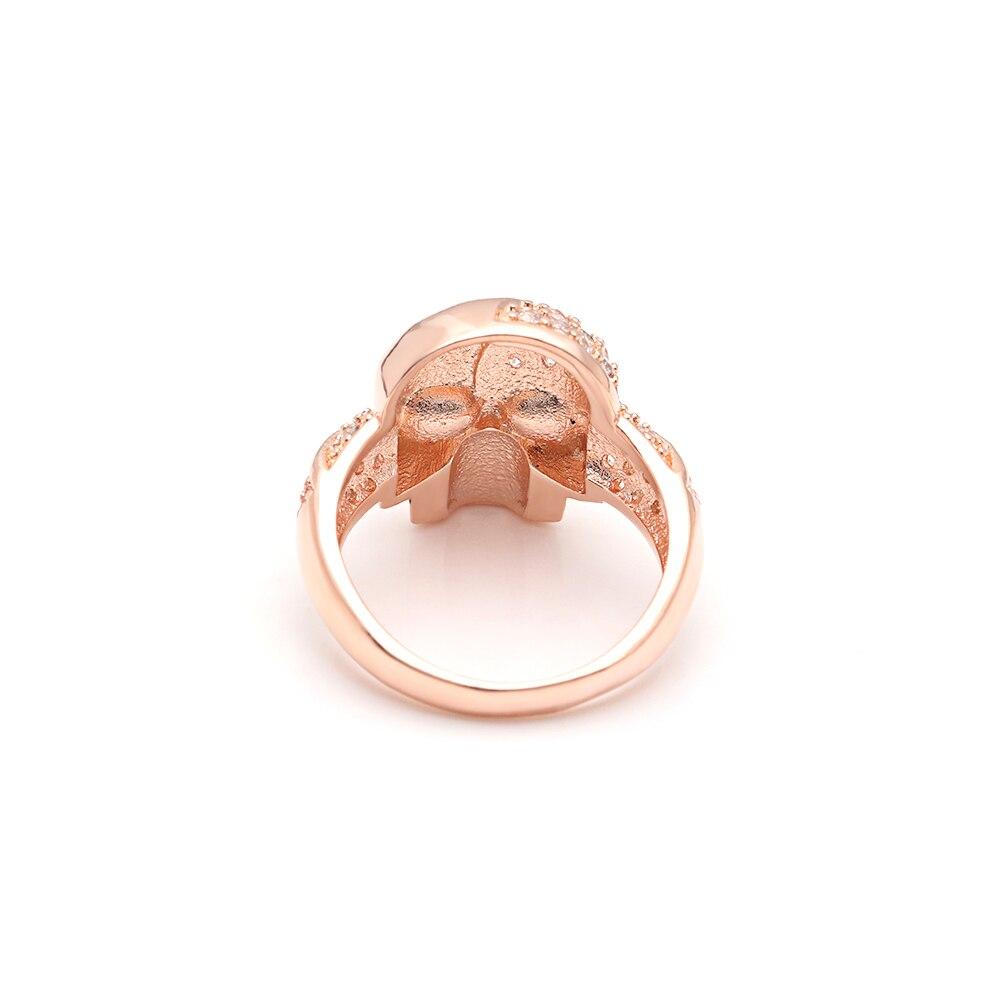 Bague Tête de Mort <br/> Rose (Acier)