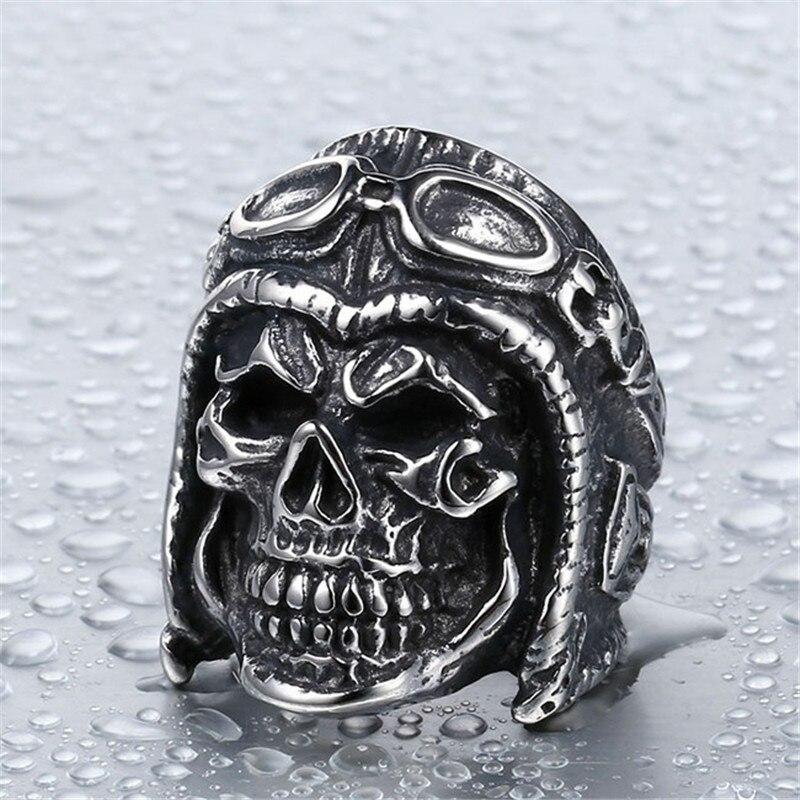 Bague Tête de Mort <br/> Avion (Acier)