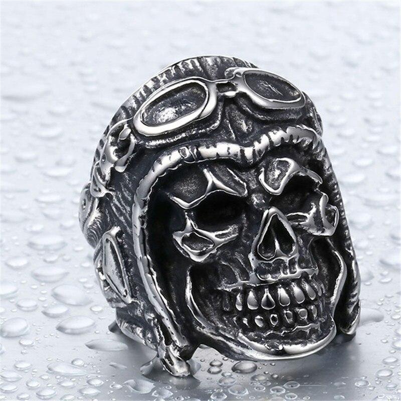 Bague Tête de Mort <br/> Avion (Acier)