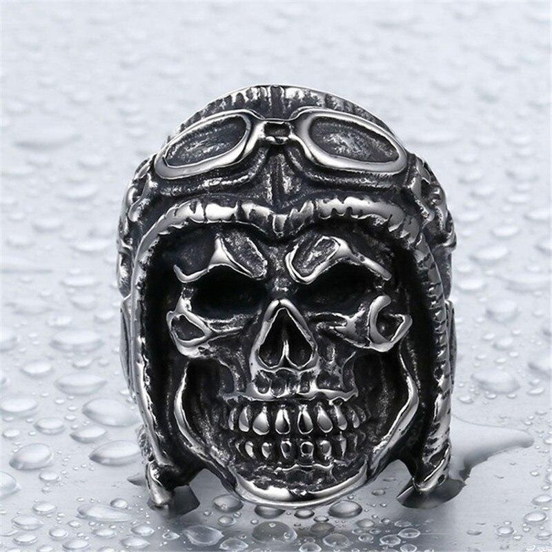 Bague Tête de Mort <br/> Avion (Acier)