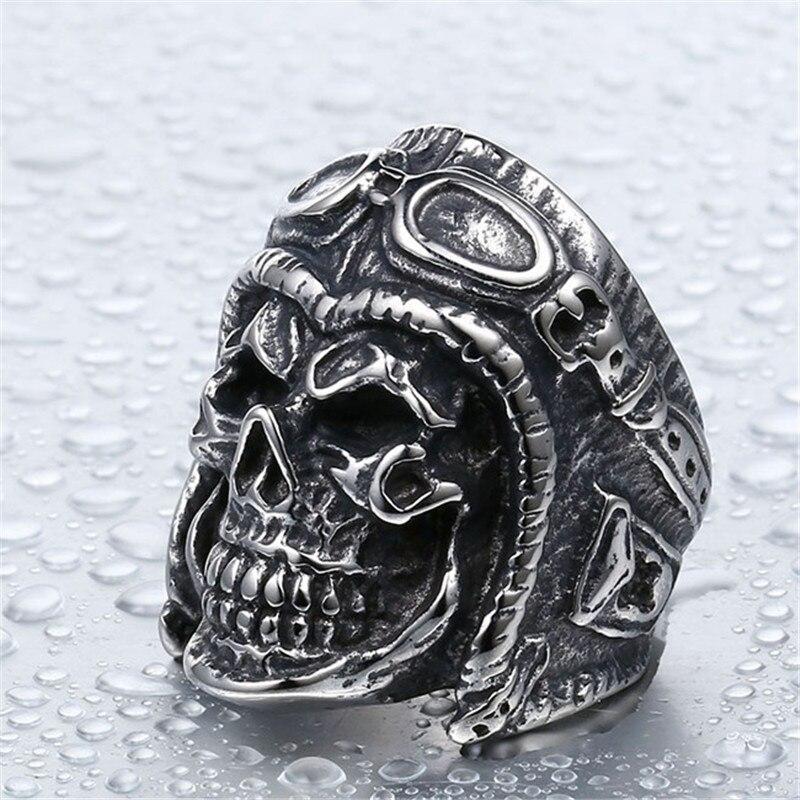 Bague Tête de Mort <br/> Avion (Acier)