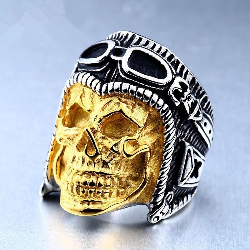 Bague Tête de Mort <br/> Avion (Acier)