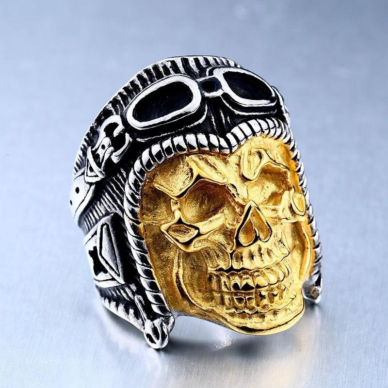 Bague Tête de Mort <br/> Avion (Acier)