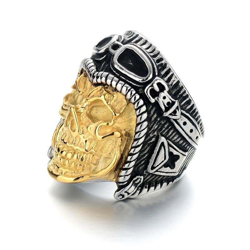 Bague Tête de Mort <br/> Avion (Acier)