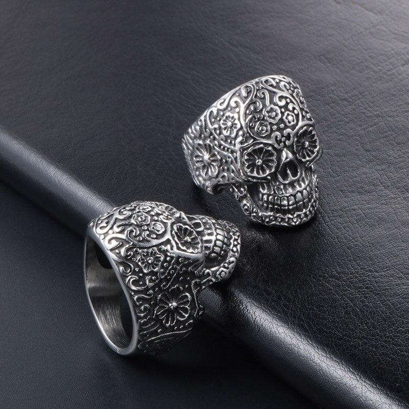 Bague Tête de Mort <br/> Mexicaine Homme (Acier)