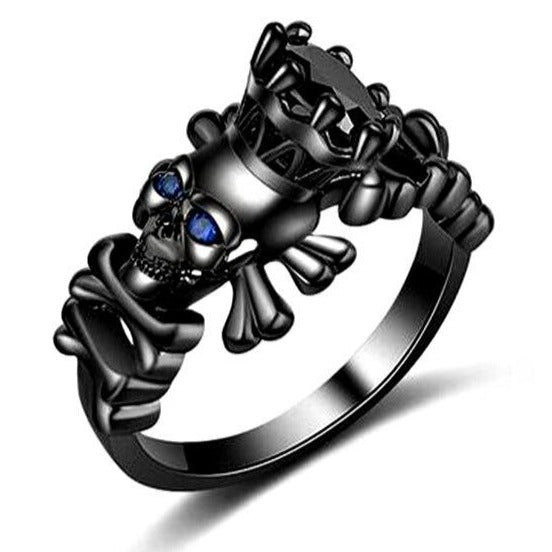 Bague Crâne Noir (Acier)