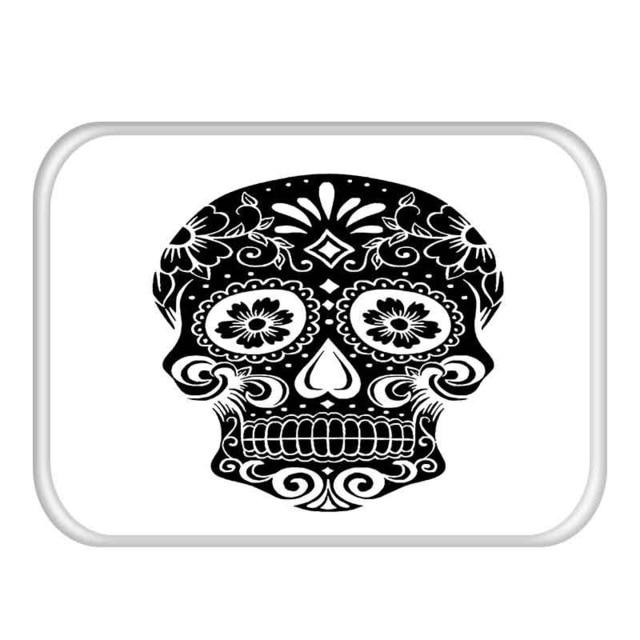 Tapis Crâne Mexicain Noir et Blanc