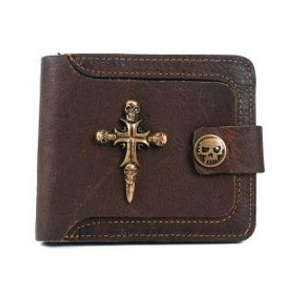 Portefeuille Crâne en Cuir