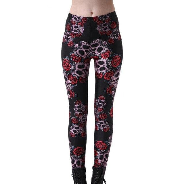 Legging Tête de Mort <br/> Et Rose