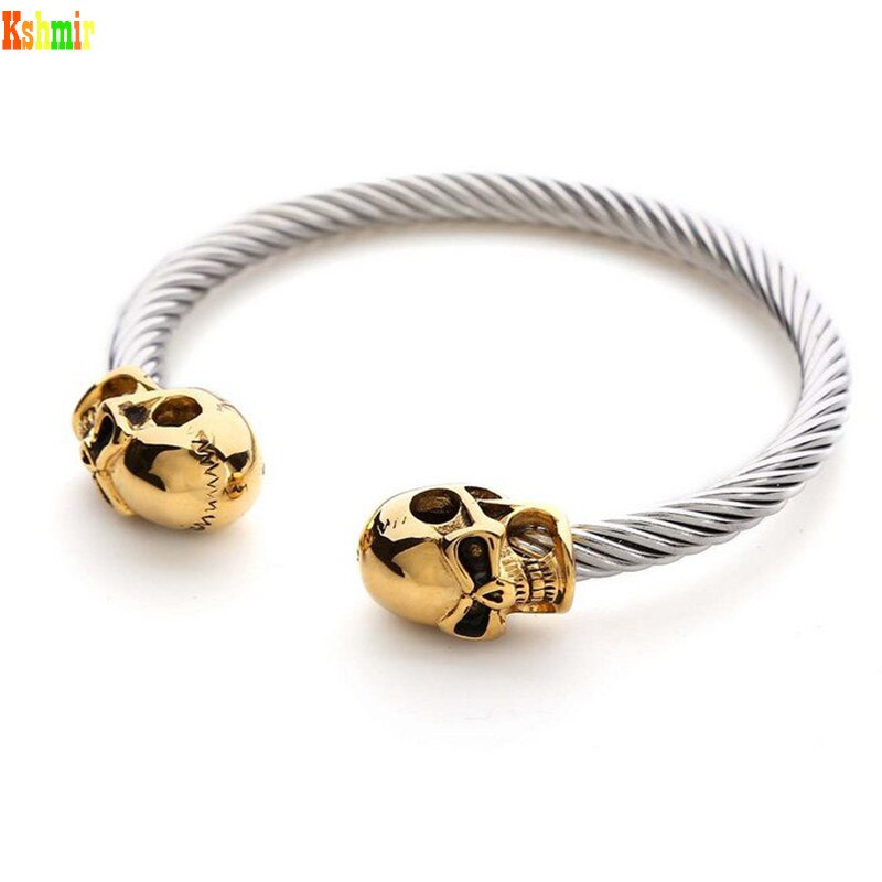 Bracelet Câble Crâne (Acier)