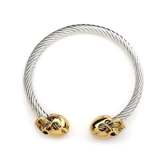 Bracelet Câble Crâne (Acier)