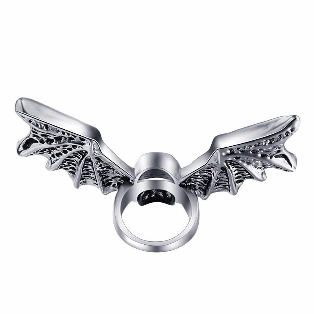 Bague Tête de Mort <br/>  Chauve Souris (Acier)