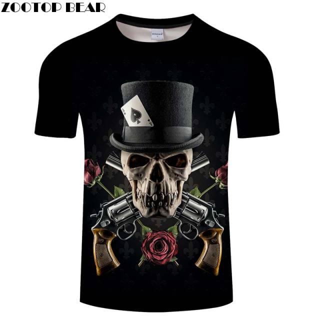 T-Shirt Tête de Mort <br/> Fleurs