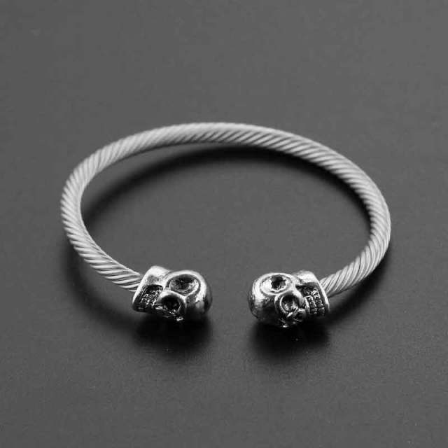 Bracelet Câble Crâne (Acier)