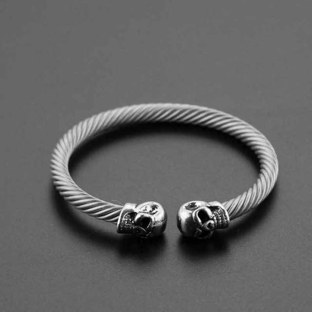 Bracelet Câble Crâne (Acier)