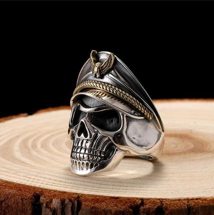 Bague Tête de Mort <br/> Allemande (Argent)