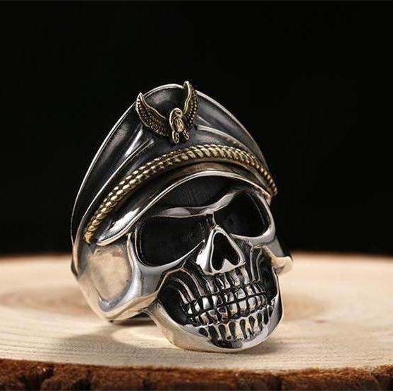 Bague Tête de Mort <br/> Allemande (Argent)