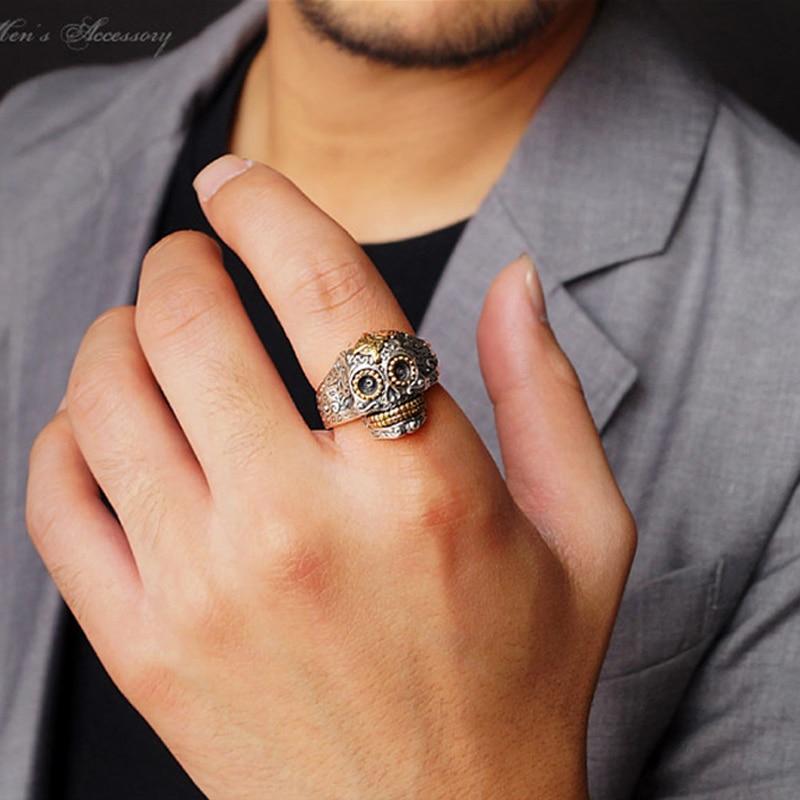 Bague Crâne Mexicain <br/> Homme (Acier)