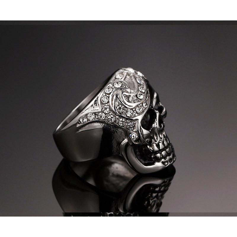 Bague Tête de Mort <br/> Femme (Acier)