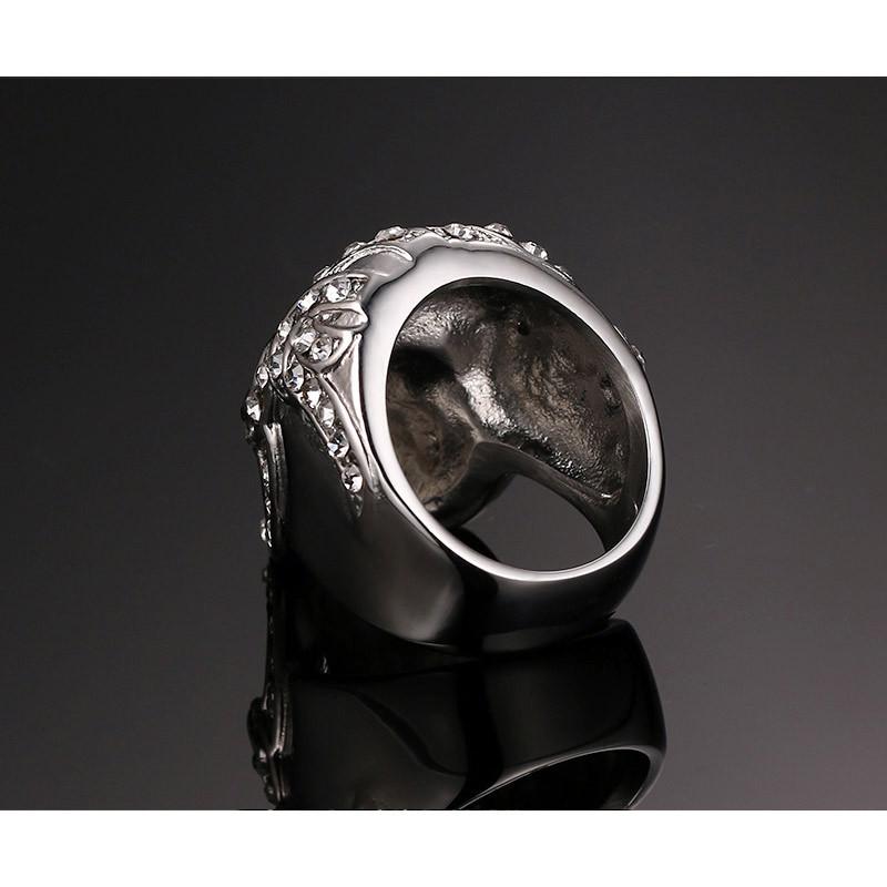 Bague Tête de Mort <br/> Femme (Acier)