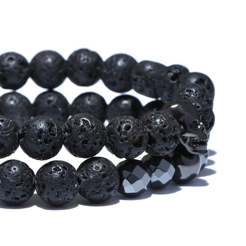 Bracelet Noir Homme (Perles)