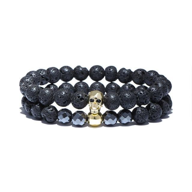 Bracelet Noir Homme (Perles)