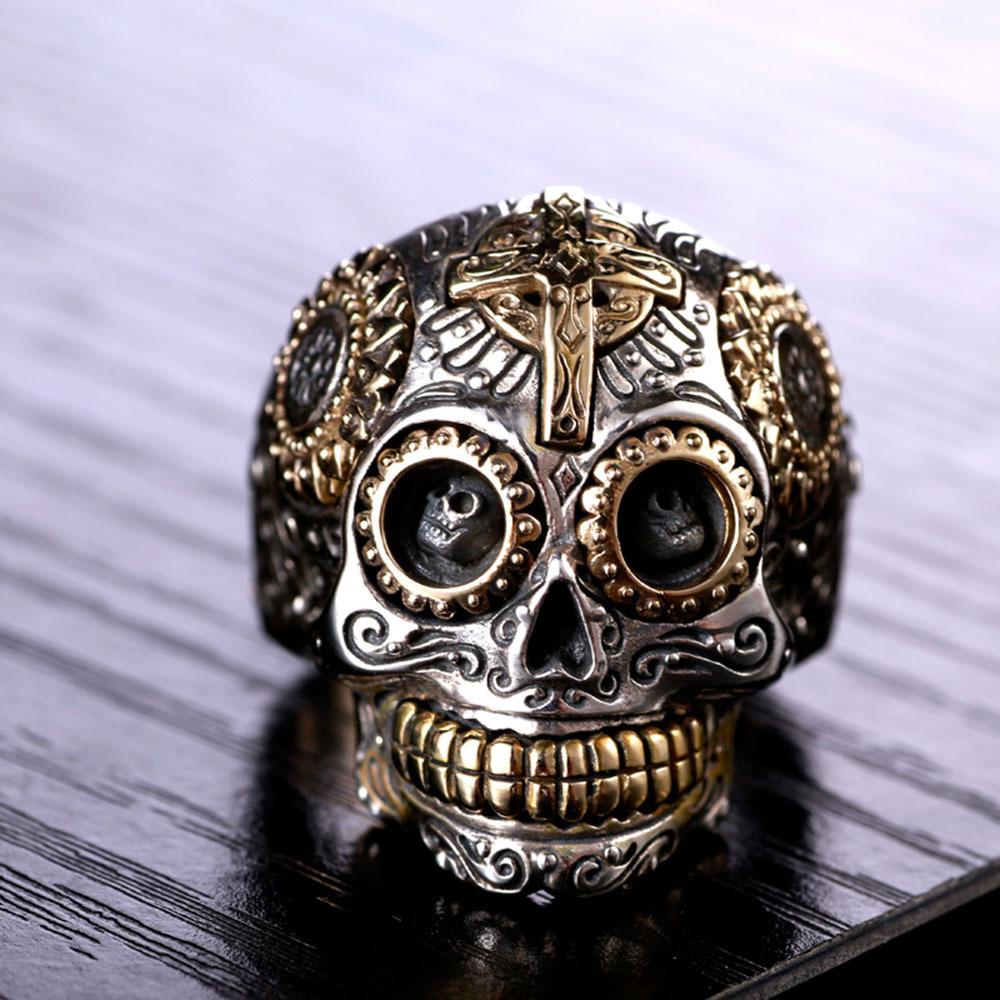 Bague Tête de Mort <br/> Mexicaine (Argent)