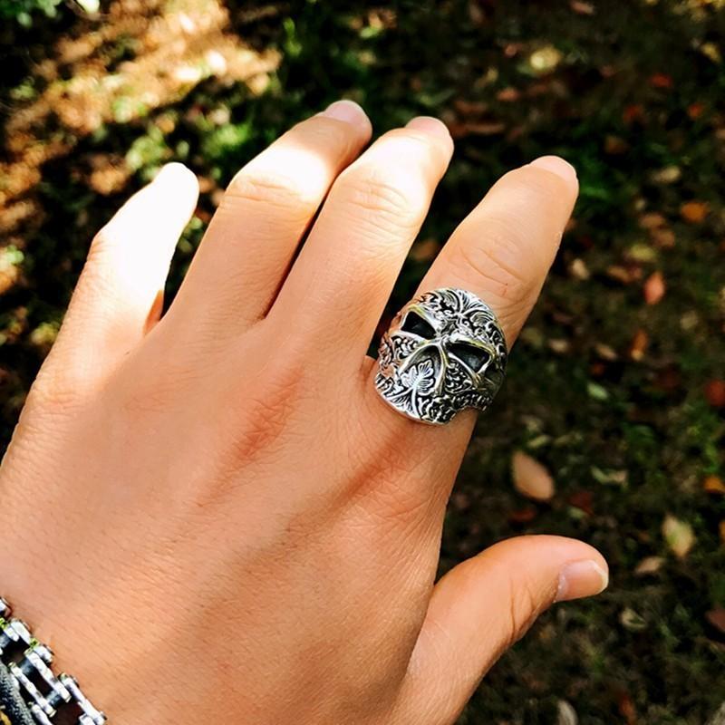 Bague Skull Argent <br/> Homme (Argent)