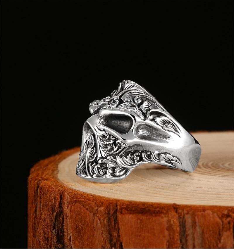 Bague Skull Argent <br/> Homme (Argent)