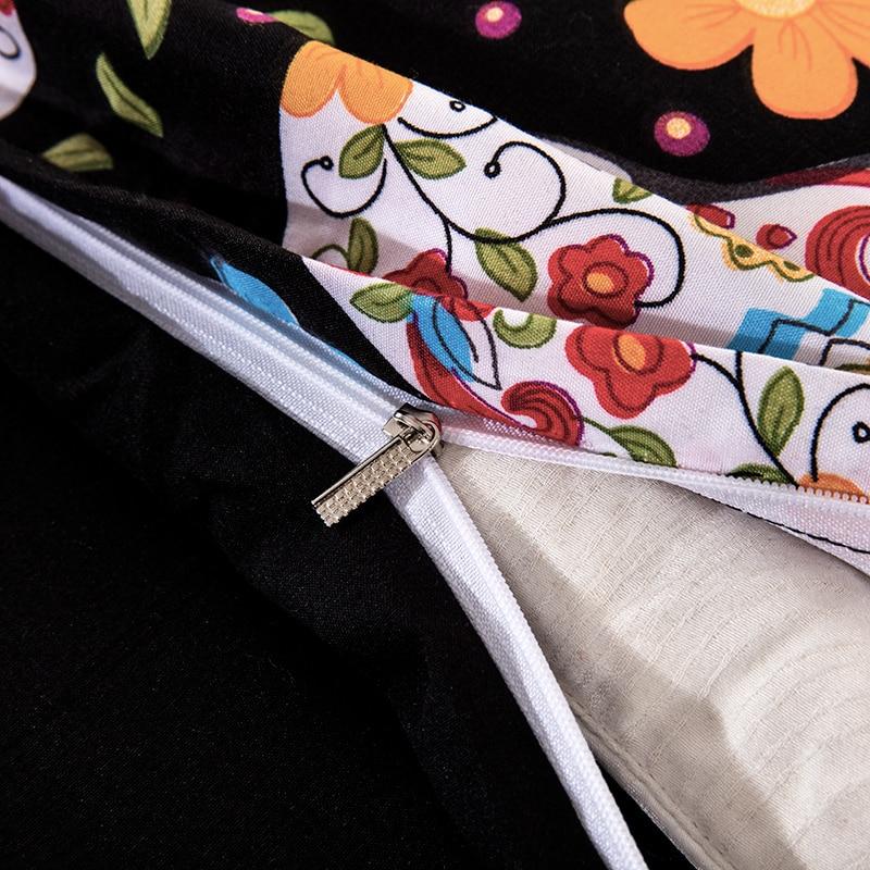 Housse de Couette Tête de Mort Mexicaine Colorée