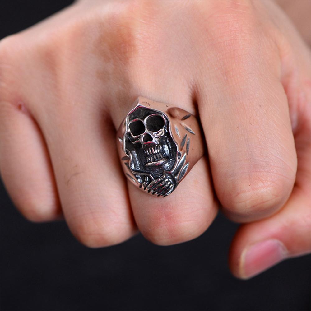 Bague Faucheuse Skull (Acier)