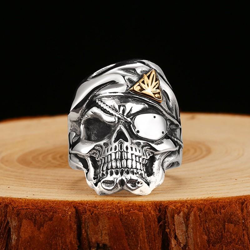 Bague Crâne Militaire (Argent)