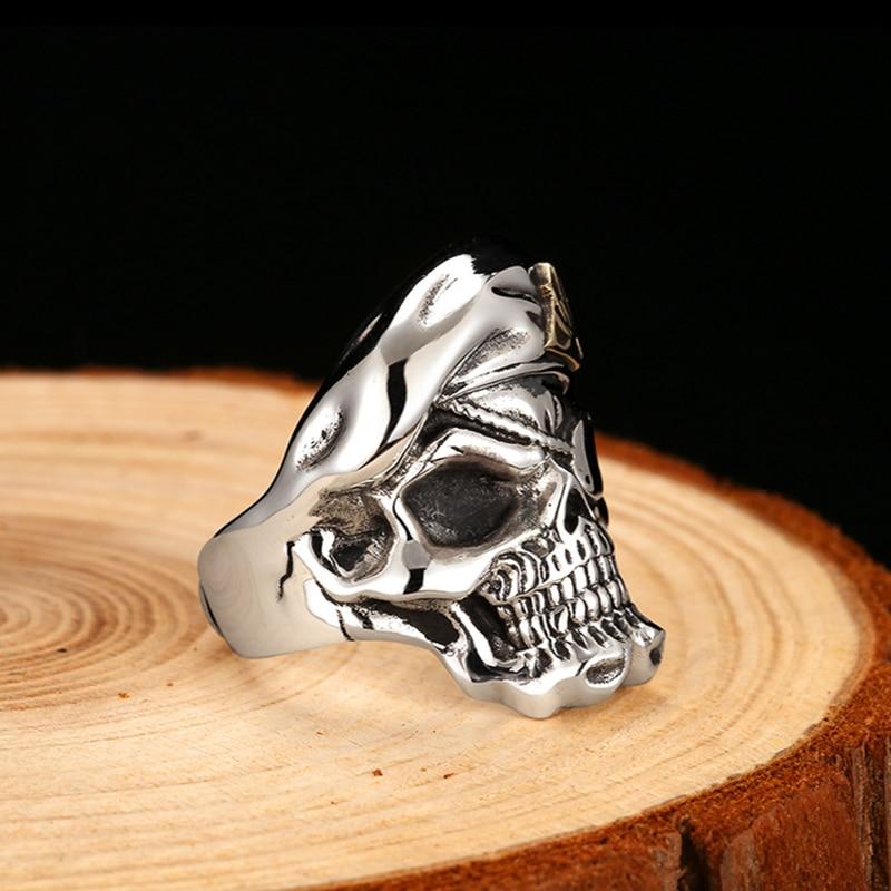 Bague Crâne Militaire (Argent)