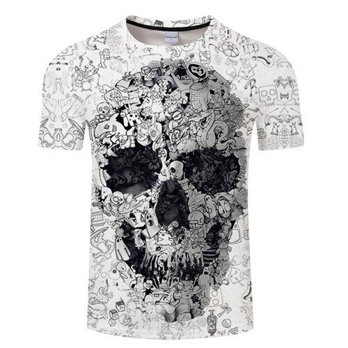 T-Shirt Tête de Mort <br/> Blanche