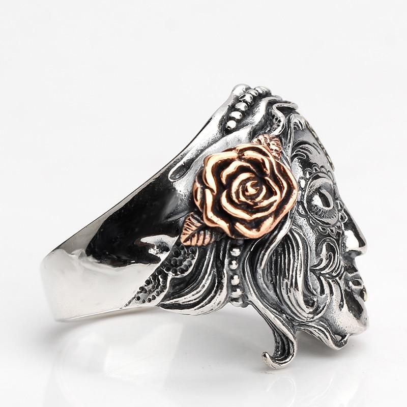 Bague Crâne Mexicain <br/> Catrina (Acier)