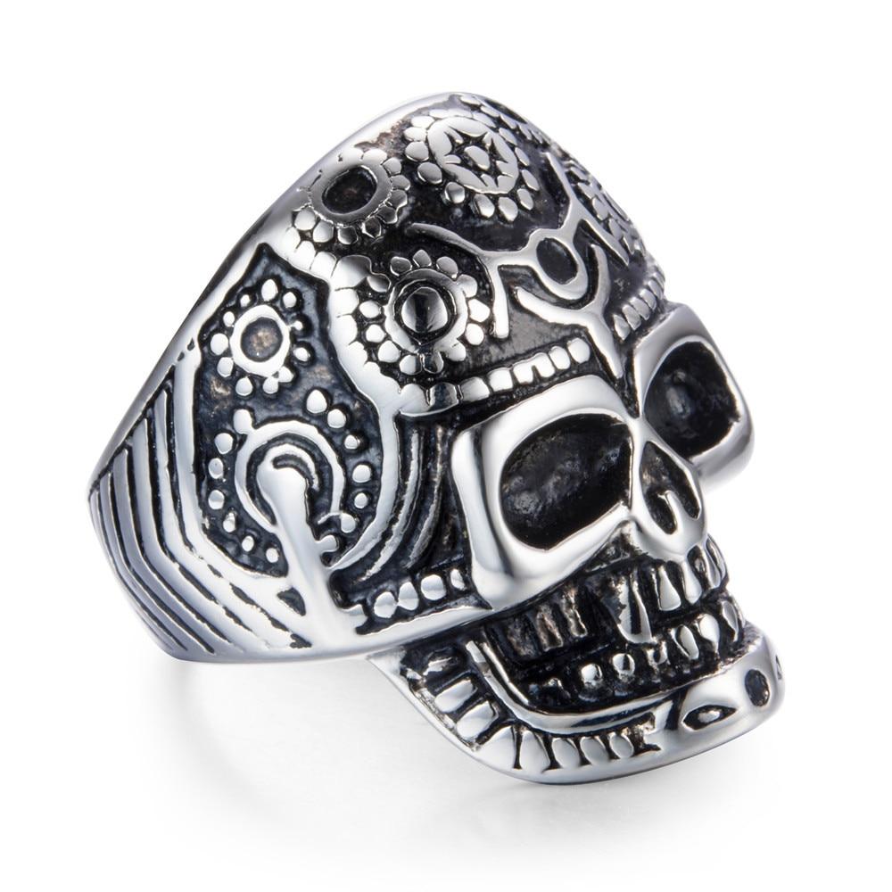 Bague Tête de Mort <br/> Mexicaine Femme (Acier)