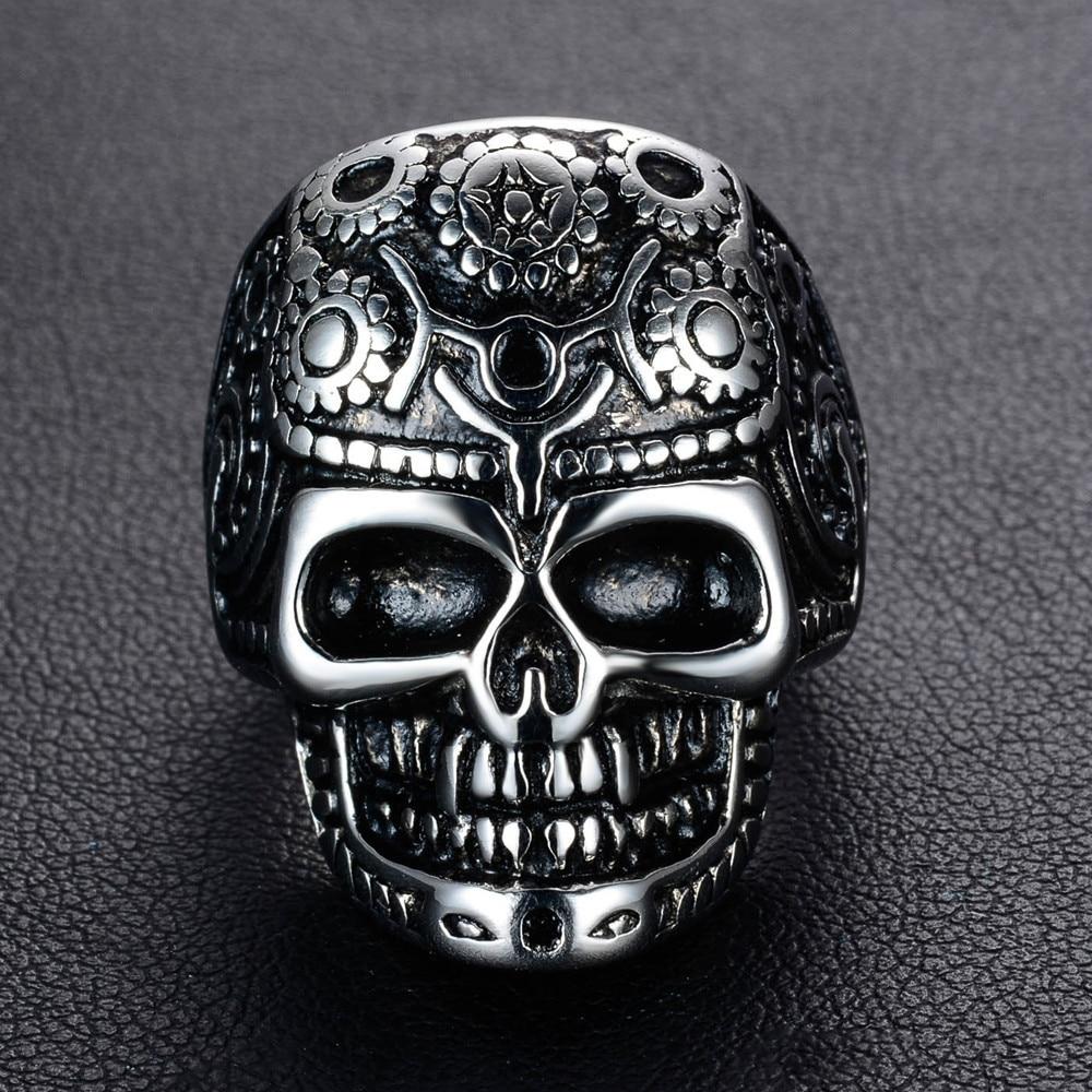 Bague Tête de Mort <br/> Mexicaine Femme (Acier)