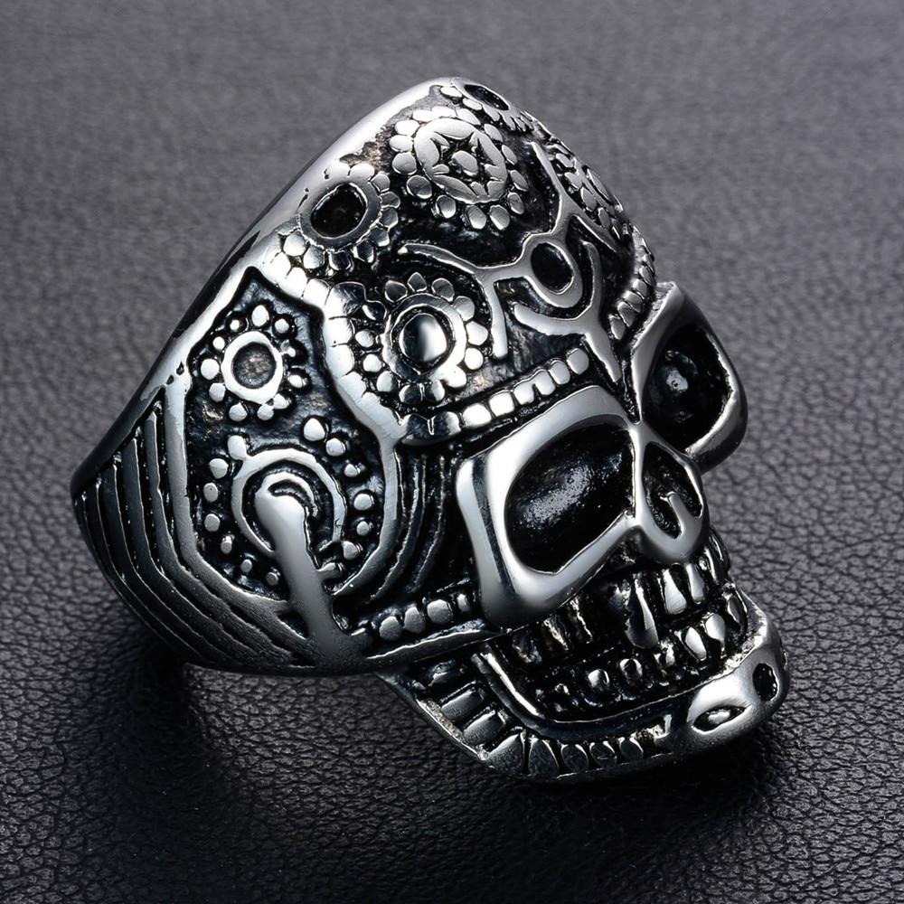 Bague Tête de Mort <br/> Mexicaine Femme (Acier)