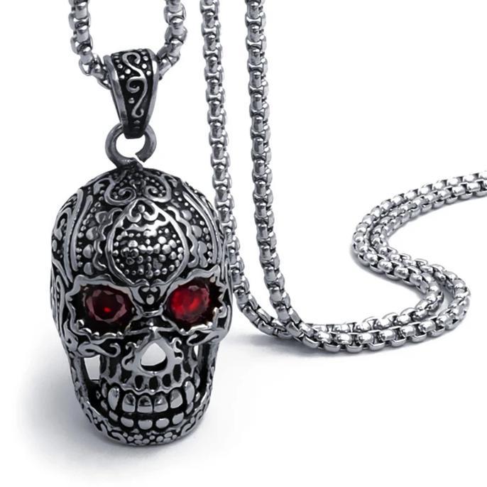 Collier Tête de Mort Mexicaine (Acier)