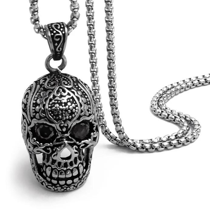 Collier Tête de Mort Mexicaine (Acier)